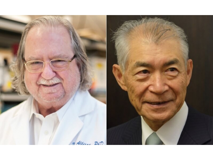 2018諾貝爾生醫獎得主 以免疫療法改變世界(左為艾利森(James P. Allison)，右為本庶佑（Tasuku Honjo）)(圖片來源：諾貝爾獎官網)